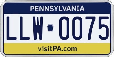 PA license plate LLW0075