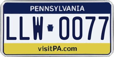PA license plate LLW0077