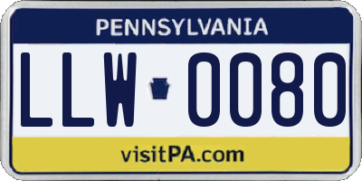 PA license plate LLW0080