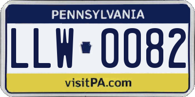 PA license plate LLW0082