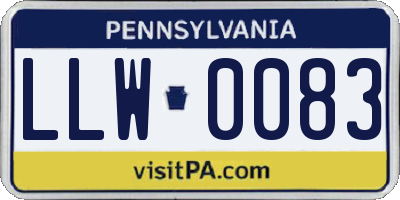 PA license plate LLW0083