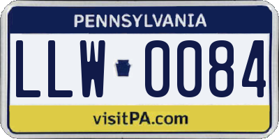 PA license plate LLW0084