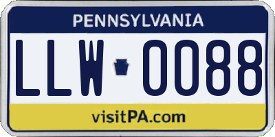 PA license plate LLW0088