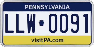 PA license plate LLW0091