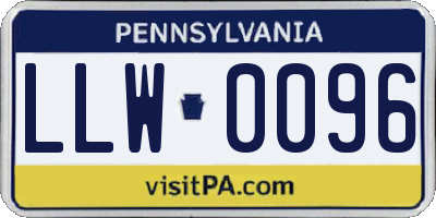 PA license plate LLW0096