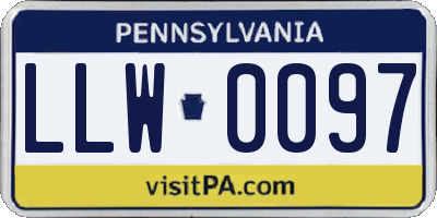 PA license plate LLW0097