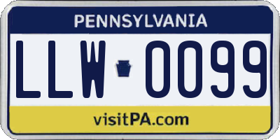 PA license plate LLW0099