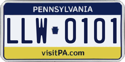 PA license plate LLW0101