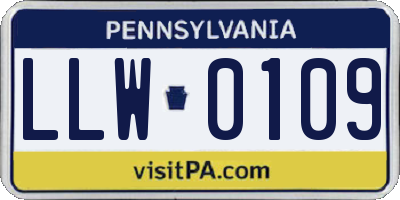 PA license plate LLW0109