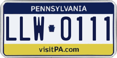 PA license plate LLW0111
