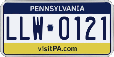 PA license plate LLW0121