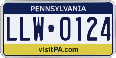 PA license plate LLW0124