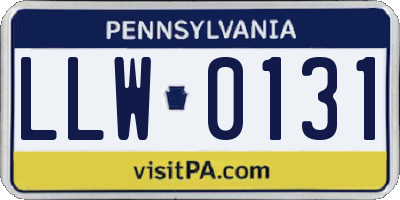 PA license plate LLW0131