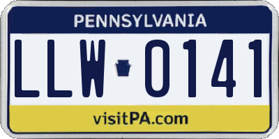 PA license plate LLW0141