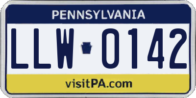 PA license plate LLW0142
