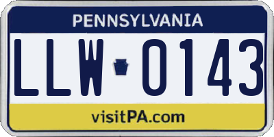 PA license plate LLW0143