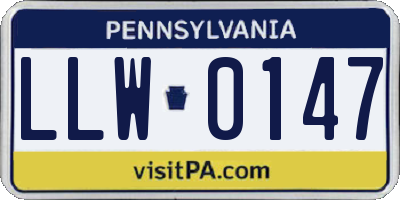 PA license plate LLW0147