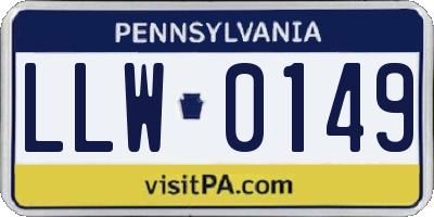 PA license plate LLW0149