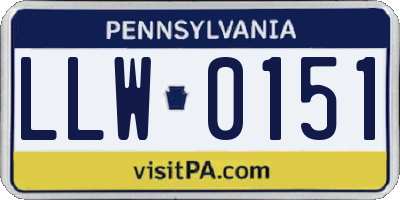 PA license plate LLW0151
