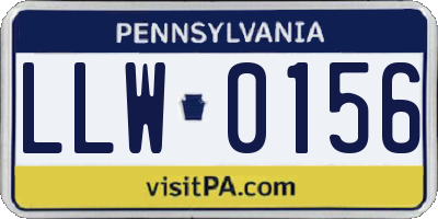 PA license plate LLW0156