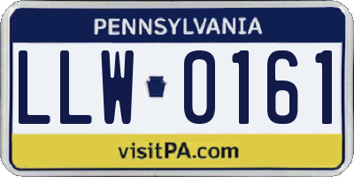 PA license plate LLW0161
