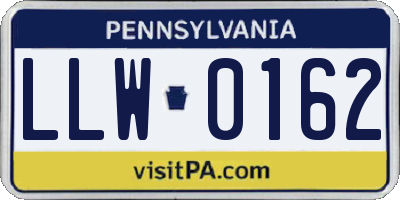 PA license plate LLW0162