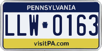 PA license plate LLW0163