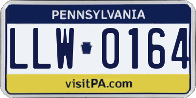 PA license plate LLW0164