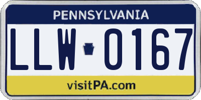 PA license plate LLW0167