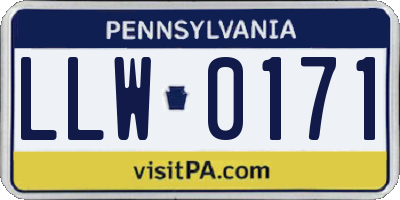 PA license plate LLW0171