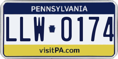 PA license plate LLW0174