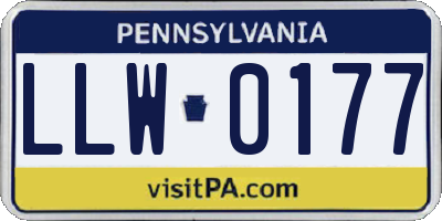 PA license plate LLW0177