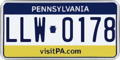 PA license plate LLW0178