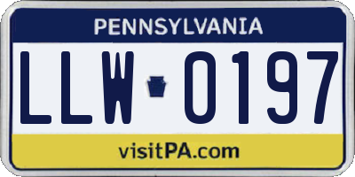 PA license plate LLW0197