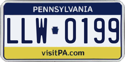 PA license plate LLW0199