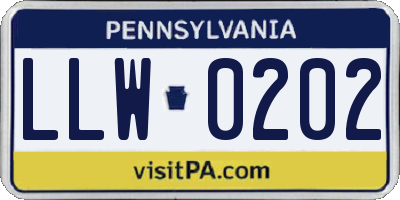 PA license plate LLW0202