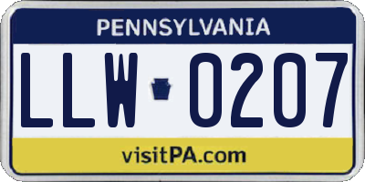 PA license plate LLW0207