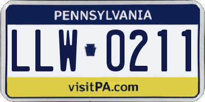 PA license plate LLW0211