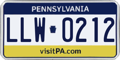 PA license plate LLW0212