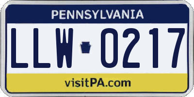 PA license plate LLW0217