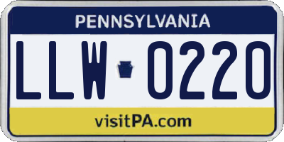 PA license plate LLW0220