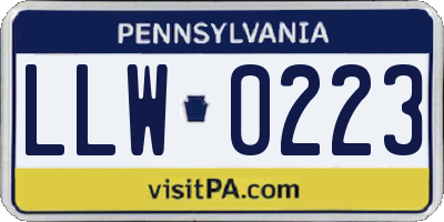 PA license plate LLW0223