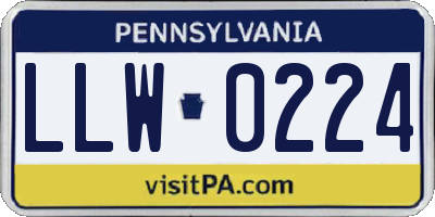 PA license plate LLW0224