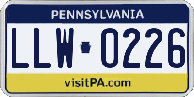 PA license plate LLW0226