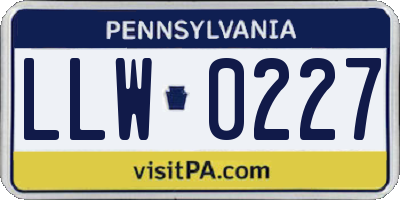 PA license plate LLW0227