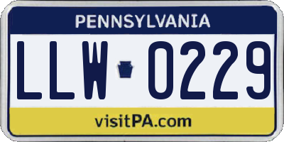 PA license plate LLW0229