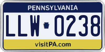 PA license plate LLW0238