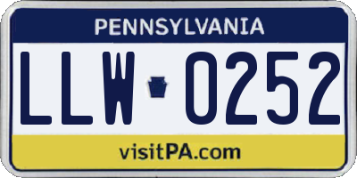 PA license plate LLW0252