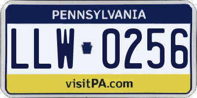 PA license plate LLW0256