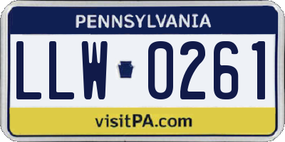 PA license plate LLW0261